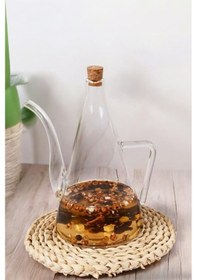 Resim Morponi Borosilikat Cam Yağdanlık Yağlık Glazzy 500 Ml 1 Adet Standsız Şeffaf 