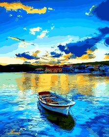 Resim Sayılarla Boyama Seti - Sakin Bir Liman - 40x50 