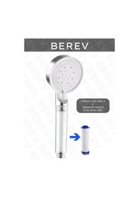 Resim Berev Filtreli 5 Fonksiyonlu Krom Yüksek Basınçlı Ayarlanabilir Duş Başlığı 150 Cm Hortum Mafsallıı Set Krom 