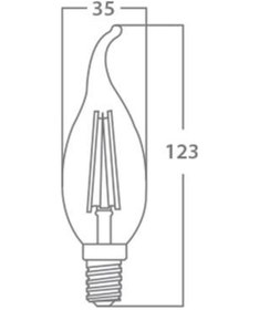 Resim Kıvrık Buji Led Ampul Cam 4 W E-14 6500K Beyaz Işık Braytron - B 