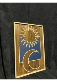 Resim Cıgıl Wood Sun And Moon Ahşap Bohem Tablo 