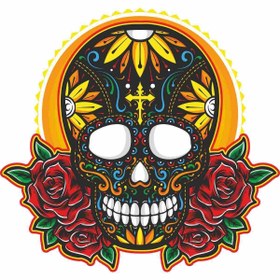 Resim UBGA GIFT Sugar Skull 35 Cm Özel Tasarım Motor Kask Araba Duvar Stıcker Çıkartma 