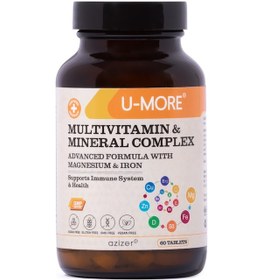 Resim U-More Multivitamin Kalsiyum Magnezyum Demir Çinko 60 Tablet 