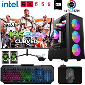 Resim Kinger KX120 i5-3470 16 GB 512 GB SSD 4 GB RX550 23.8" Free Dos Masaüstü Oyuncu Bilgisayarı 