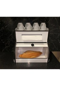 Resim Demonte Ekmeklik New Bread Box,havlu Peçetelik Saklama Gözlü ,baharatlık Rafı,dekoratif Çok Renkli 