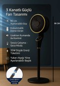 Resim Merwish Akıllı Vantilatör Uzaktan Kumandalı Sessiz 90 cm | Dijital Ekranlı | Hız Ayarı Siyah 