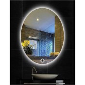 Resim Global Led Mirror 65X85 cm Dokunmatik Tuşlu Elips Ledli Ayna Banyo Aynası Dekoratif Ayna Boy Ayna Salon Duvar Ayna 
