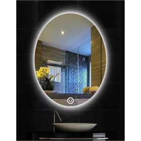 Resim Global Led Mirror 65X85 cm Dokunmatik Tuşlu Elips Ledli Ayna Banyo Aynası Dekoratif Ayna Boy Ayna Salon Duvar Ayna 