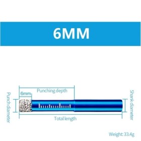 Resim 6mm 6mm 8mm 10MM 12MM 14MM 16MM Elmas Kaplı Matkap Ucu Kiremit Mermer Cam Seramik Delik Testere Matkap Elmas Karot Ucu Yemek Sondaj (Yurt Dışından) 