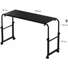 Resim servetavcı Genişlik ve Yükseklik Ayarlı Çift Kişilik Yatak Çalışma Masası - Ceviz (Tekerli) 