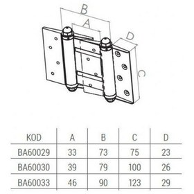 Resim 29 No / 30 No / 33 No Kadyumlu Kadmiyumlu, Katyumlu Aleratör / Yaylı / Kovboy Kapı Menteşesi 