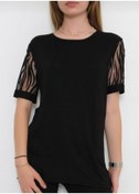 Resim Te&Te Kadın Kolları Transparan Zebra Desenli Bluz 