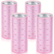 Resim Uzun ve Orta Saçlar İçin 4 Adet Termal Kıvırma Makası - Pembe Alüminyum Çekirdekli Kendinden Tutuşlu Rulo, 10.41 x 3.05 cm, Kadınların Şık ve Hacimli Bukleler için Mükemmel 