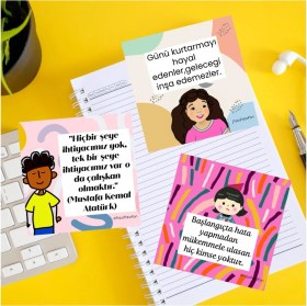 Resim Çocuklar Için 3'lü Motivasyon Kartları, Ders Çalışma Keyfini Artırır 