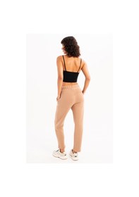 Resim Justever Rahat Fit Şardonlu İçi Polarlı Vizon Kadın Eşofman Altı Pantolon - Echo Vizon 