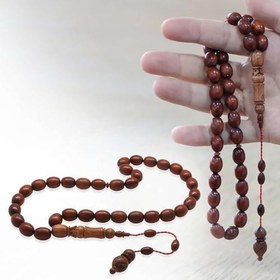 Resim Venge Ağacı Tesbih - Koleksiyonluk - Sistemli - Usta İşçilikli - Kahverengi - Özel Kesim 