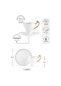 Resim Karaca Serpil 6 Kişilik Kahve Fincan Takımı 100 ml 