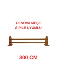 Resim Cenova S Pile Ve Perde Düğmesi Uyumlu Çetray Çift Raylı Modern Ahşap Rustik Meşe 300 Cm Meşe 