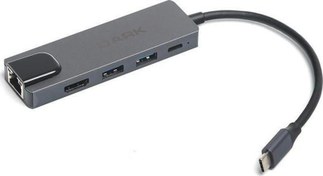 Resim 5i 1 Arada USB 3.1 Type-C to Ethernet - HDMI - USB 65W Port Çoklayıcı HUB Dark