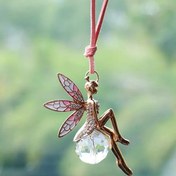 Resim Peri Kristal Top Araba Asma Süsü, Metal Melek Kanatları Süsü Arka Görüş Aynası İçin, Parıldayan Mine Tasarımı, Dekoratif Kolye Hediye 