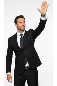 Resim Plus Scorpion Erkek Slim Fit Çift Düğme Çift Yırtmaçlı Blazer Ceket - Premium Dokulu Kumaş 
