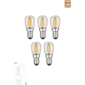 Resim Heka LED Rustik Ampul E14 C7 Ampul 2W 2700K Gün Işığı Erd-69 
