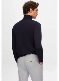 Resim D's Damat Ds Damat Regular Fit Lacivert Pamuk Karışımlı Balıkçı Yaka Triko Kazak 5HF06ORT12007 Lacivert 