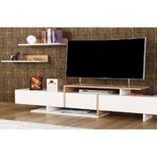 Resim Decorotika Enjo Tv Ünitesi Beyaz Teak 