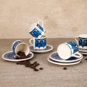 Resim Aryıldız Wave Blue 6 Kişilik Türk Kahve Fincan Takımı 90 ML 