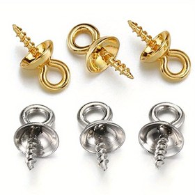 Resim 10 adet Paslanmaz Çelik Koyun Gözü Boncuk Kapakları, 4-10mm - DIY Takı Yapımı El Sanatları için İnci & Kolye Tutucular, DIY El Sanatları, Takı Desenleri, DIY Takı Yapım Aksesuarları 