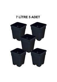 Resim Grow Wizard Plastik Kare Saksı 7 Litre 5 Adet 