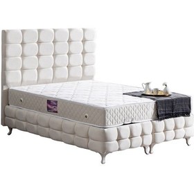 Resim Setaymobilya Baza, Duke Lux Çift Kişilik Krem Baza + Başlık + Deluxe Yatak 