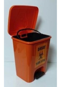 Resim Tıbbi Atık Kovası 25 Lt Köşeli Pedallı 