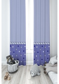 Resim Mekta Home Bebek Ve Çocuk Odası Yıldızlı Ve Halat Desenli 2 Kanat Fon Perde 