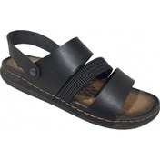 Resim Gezer Erkek Tam Ortapedik Deri Günlük Outdoor Sandalet Terlik- Altın Adım 