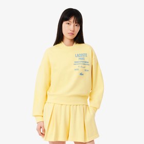 Resim Lacoste Oversized Fit Pleated Kadın Sarı Eşofman Üstü 