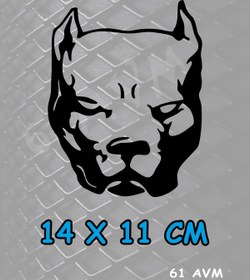 Resim 61 AVM Pitbull - Sticker Folyo Kesim | Siyah | 14 X 11 Cm 