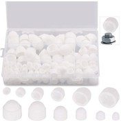 Resim Aubyhe 145 Adet Beyaz Plastik Somun Koruma Kapağı Seti M4-m12 Boyutları, Toz Koruyucu, Gb6170-86 Standartı, Kolay Kurulum 230g 