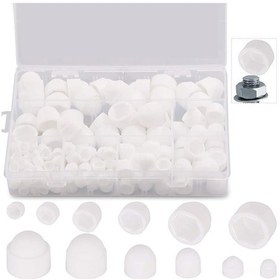 Resim Aubyhe 145 Adet Beyaz Plastik Somun Koruma Kapağı Seti M4-m12 Boyutları, Toz Koruyucu, Gb6170-86 Standartı, Kolay Kurulum 230g 