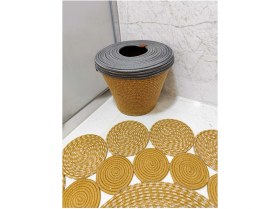 Resim Doğal Jüt ve Hasır Mutfak ve Banyo Çöp Kovası 