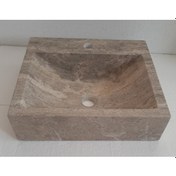 Resim Tezgah Üstü Mermer Lavabo 