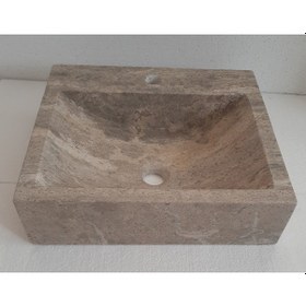 Resim Tezgah Üstü Mermer Lavabo 