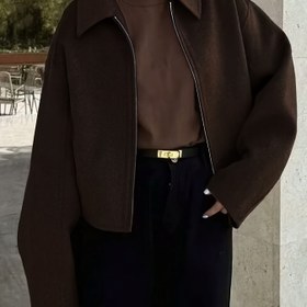 Resim Kadınlar İçin Şık Ceket - Zarif Yaka, Yapılı Omuzlar, Ofis ve Parti için Hafif Dış Giyim, İlkbahar/Sonbahar Geçişli Kaban - Modern Tasarım, Dayanıklı Yapı, Çok Amaçlı Katman Parçası, Çalışan Profesyoneller İçin Moda Dış Giysi 