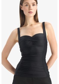 Resim DeFacto Regular Fit Askılı Tankini-Fall in Love E3292AX25SMBK81 