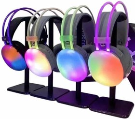 Resim Yeni Nesil Kulak Üstü Kablosuz Uzun Ömürlü RGB Işıklı Bluetooth Kulaklık 