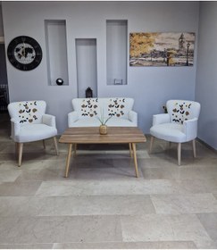 Resim WATERYBROOK PUNCH Çay Seti Oturma Grubu Oturma Takımı Koltuk Takımı Ahşap Mobilya Takımı Balkon Bahçe Mobilyası 