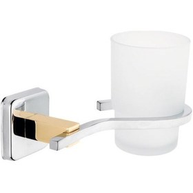 Resim Monavit Ivory Banyo Ayna Önü Altın Pirinç Cam Diş Fırçalık A10303 Sarı 
