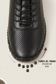 Resim FlexiGel Tam Ortopedik Jel Tabanlı Kadın Siyah Loafer - Ultra Esnek Nefes Alabilir Hafif Günlük Anne Ayakkabısı 