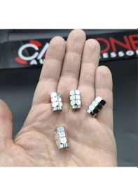 Resim Gri Renk Alüminyum Sibop Kapakları-4'lü Set 