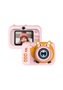 Resim Ximistore9 Kız Çocukları İçin 720p Video & 20mp Fotoğraf Çekebilen, 2.0 İnç Ekranlı, Çift Kameralı, 4x Zoomlu, İç Bataryalı Renkli Oyuncağı Fotoğraf Makinesi Pembe 